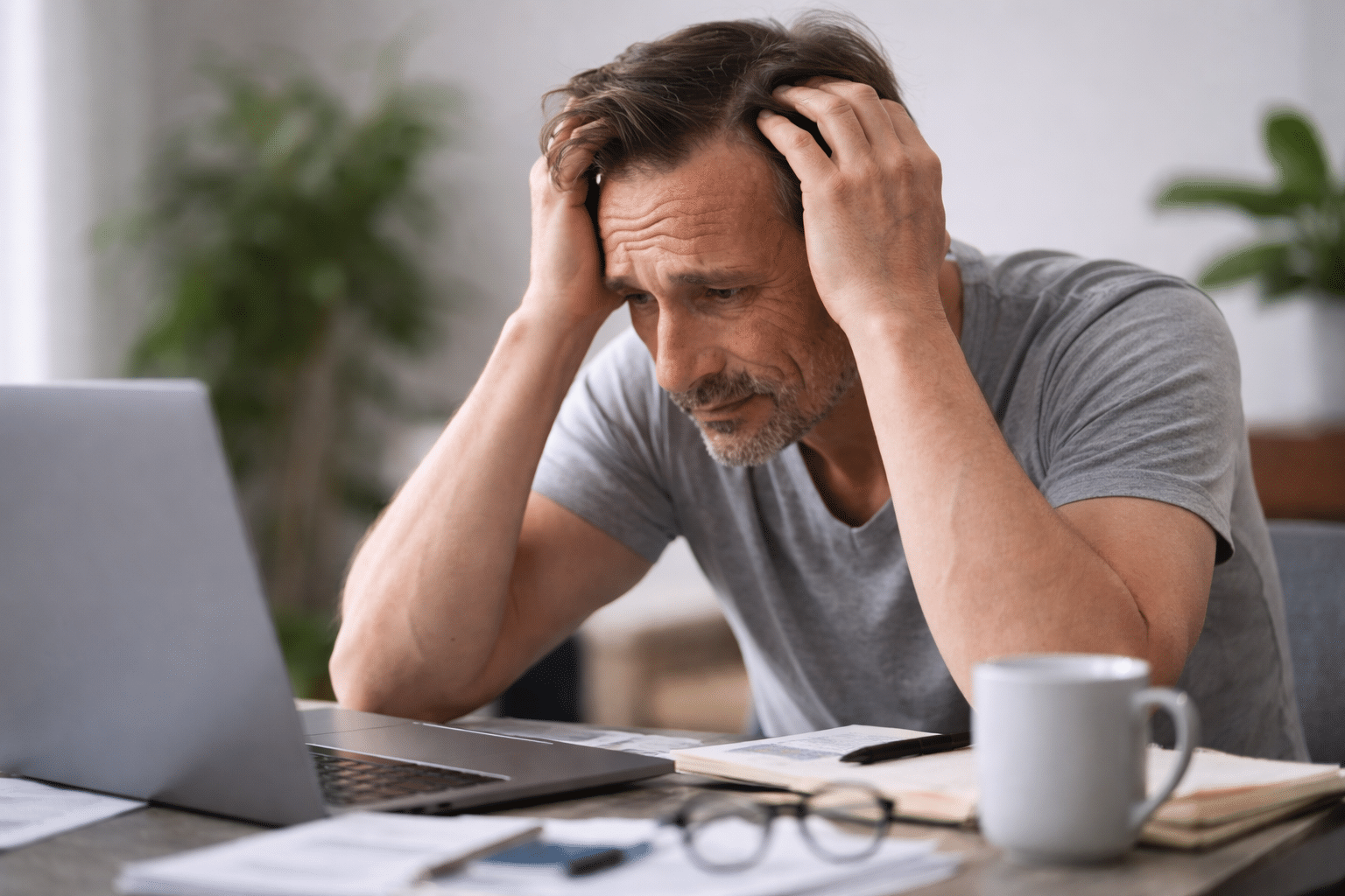 Căderea părului la bărbați cauzată de stres și oboseală