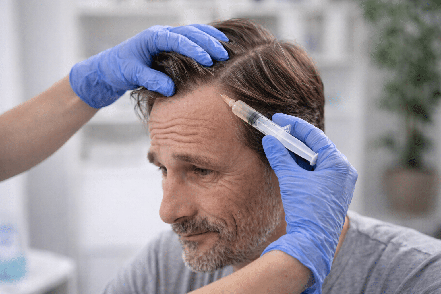 Căderea părului la bărbați tratament PRP pentru regenerarea părului