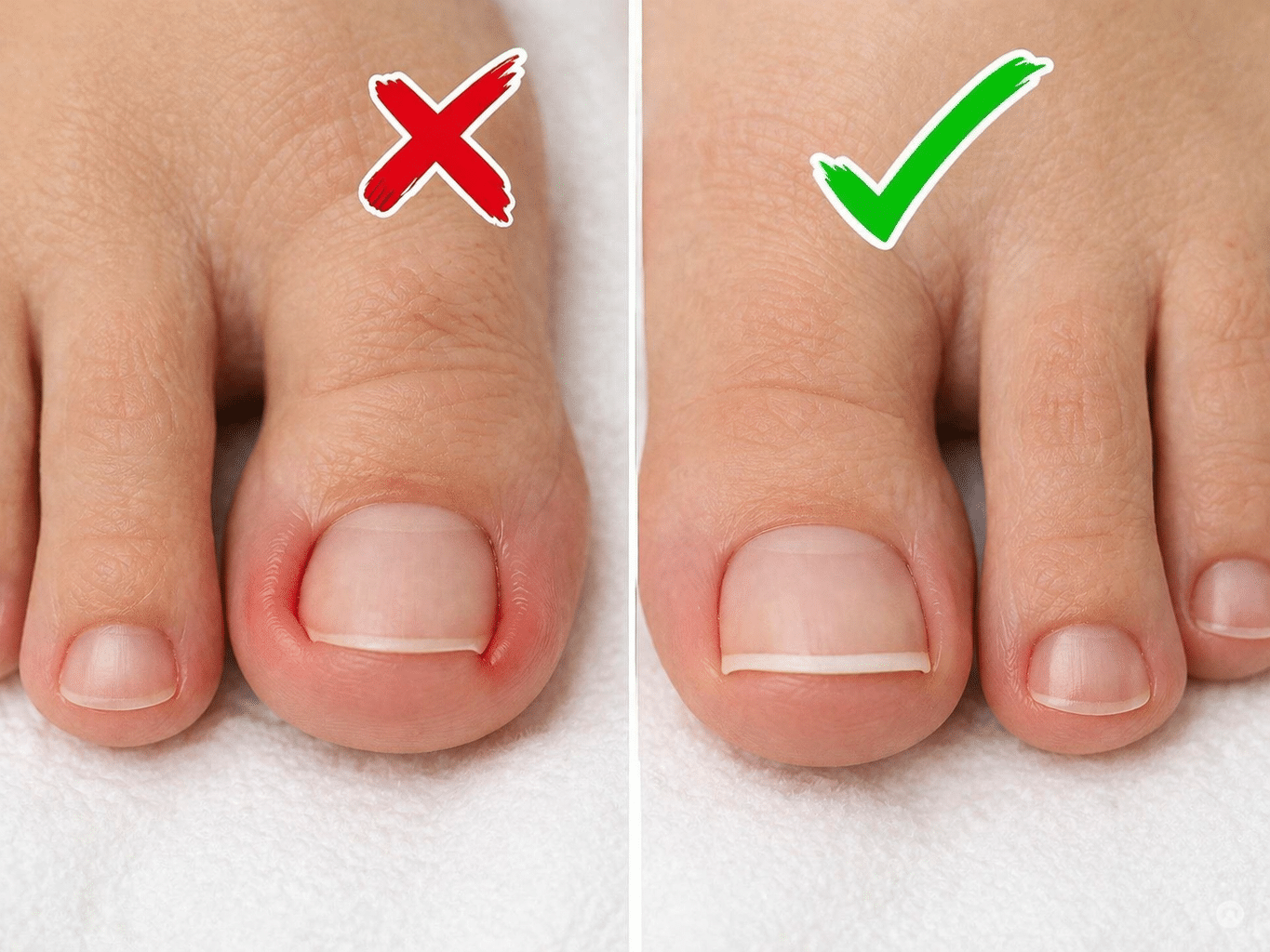 Unghie încarnată prevenție prin tăiere corectă a unghiilor pe drept